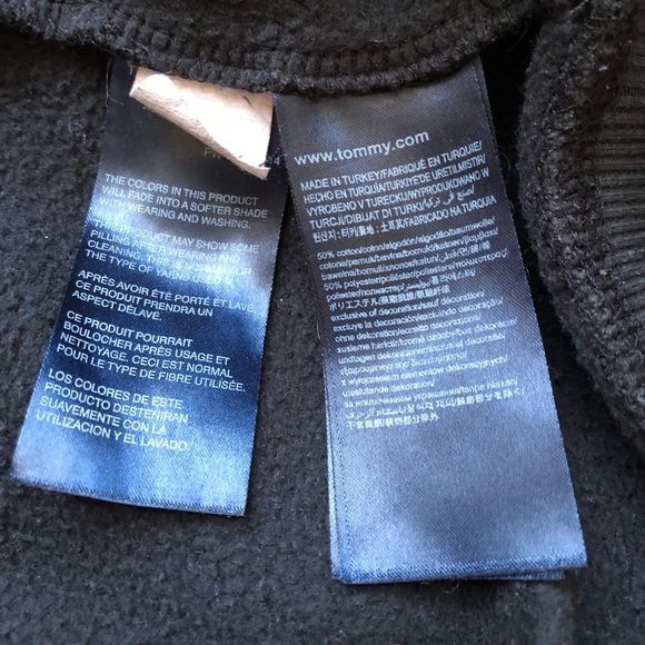 Tommy Hilfiger Tommy Jeans Sweatshirt Crewneck Flag Logo Applique Black Large - Picture 13 of 17